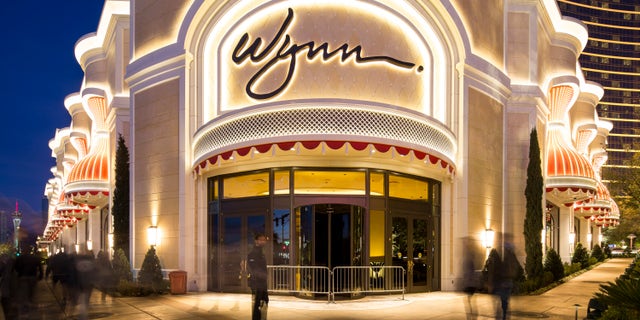 People walk by Wynn Las Vegas on Jan. 27, 2018.