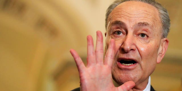 Senate Minority Leader Chuck Schumer of N.Y., seen here on Tuesday, said Trump was trying to "bend the law" with his declaration of a national emergency on the southern border. (AP Photo/Manuel Balce Ceneta)