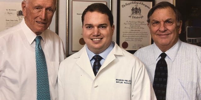 Taken during Brandon's residency at Texas Children’s Hospital with his heart surgeon (Dr. Denton Cooley) and pediatric cardiologist (Dr. Tom Vargo).