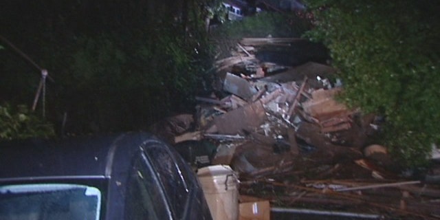 An unstable hillside, soaked with rain, caused a home in Sausalito, Calif. to slide about 75 yards into another home across the street.