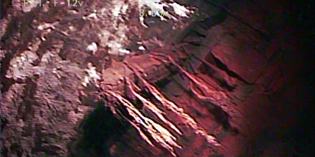 A beam can be seen on a remote camera image of the underground vault. (Province of Nova Scotia)