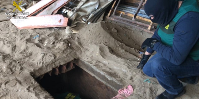 Police also located a hidden trapdoor in a farm in el Zabal de la Linea de la Concepcion, in Cadiz, where a hidden basement was used to stash up to a ton of drugs to be exported to Italy.