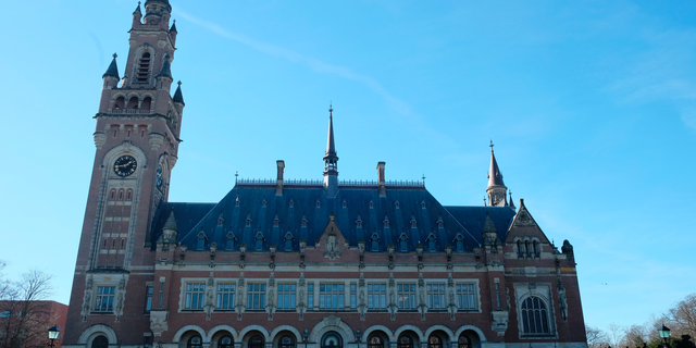 The Peace Palace, home of the International Court of Justice, in the Hague, Netherlands, Monday, Feb. 25, 2019. The United Nations' highest court will deliver a non-binding opinion on the legality of British sovereignty over the Chagos Islands, in the Indian Ocean some 2000 Km (1250 miles) south of Sri Lanka, the largest of which, Diego Garcia, has housed a strategically important U.S. military base since the 1970s. (AP Photo/Mike Corder)