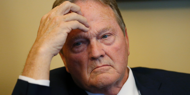 In this Jan. 28, 2019, photo, Republican Sen. Jerry Stevenson, looks on during a news conference, in Salt Lake City. The state Senate easily passed a measure on Tuesday, Feb. 26, 2019 that would bring it in line with most other states in doing away with low-alcohol beers. It now goes to the House, where it's expected to face more opposition. (AP Photo/Rick Bowmer)