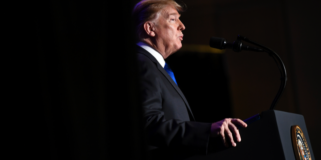 President Donald Trump speaks at the Major County Sheriffs and Major Cities Chiefs Association Joint Conference in Washington, Wednesday, Feb. 13, 2019. (AP Photo/Susan Walsh)
