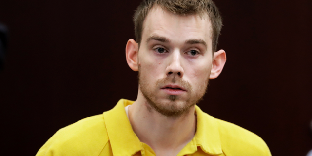FILE - In this Aug. 22, 2018, file photo, Travis Reinking appears at a hearing in Nashville, Tenn. Reinking, accused of killing four people at a Tennessee Waffle House, has finally pleaded not guilty, nearly 10 months after his arrest. He has been held without bond since the attack last April 22. Reinking did not appear at his arraignment in Nashville on Wednesday, Feb. 13, 2019, where his lawyer entered the plea. (AP Photo/Mark Humphrey, File)