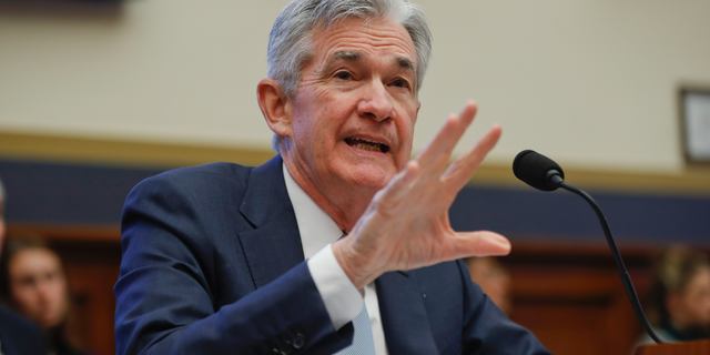 Federal Reserve Board Chair Jerome Powell gestures while speaking before the House Committee on Financial Services hearing on Capitol Hill in Washington, Wednesday, Feb. 27, 2019. (AP Photo/Pablo Martinez Monsivais)
