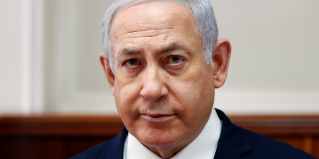 Israeli Prime Minister Benjamin Netanyahu attends the weekly cabinet meeting in Jerusalem Sunday, Feb. 3, 2019. (Ronen Zvulun/Pool Photo via AP)