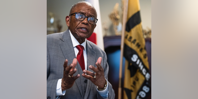 Civil Rights Attorney Fred Gray talks about representing Alabama State University students that were expelled for taking part in the 1960 lunch counter sit-in in Montgomery, during a news conference at the ASU campus in Montgomery, Ala., on Monday Feb. 25, 2019. (Mickey Welsh/Montgomery Advertiser via AP)