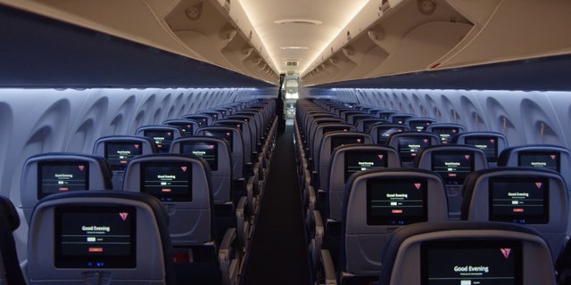 Delta also boasts of the aircraft's "state-of-the-art interior featuring seat-back screens."