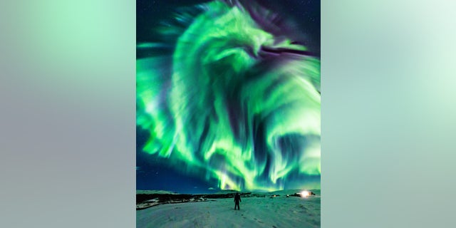 Image result for NASA Shares Photo of Unusual âDragonâ Aurora in the Sky 2019