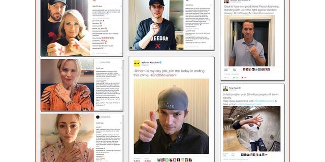 Celebrities and athletes like Carrie Underwood and Mike Fisher, Ashton Kutcher, Peyton Manning, Kristen Bell, Sophia Bush, Tony Hawk, and others.