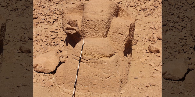 Only the sphinx's head was visible prior to excavation.