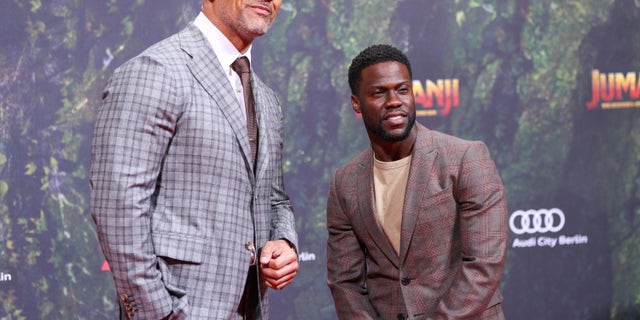 Dwayne "The Rock" Johnson playfully poked fun at his "Jumanji" co-star Kevin Hart over his Oscars hosting controversy.