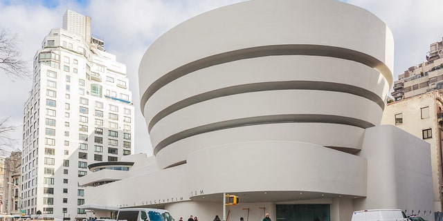 New York, United States - January 11, 2009: The Solomon R. Guggenheim Museum of modern and contemporary art. Designed by Frank Lloyd Wright