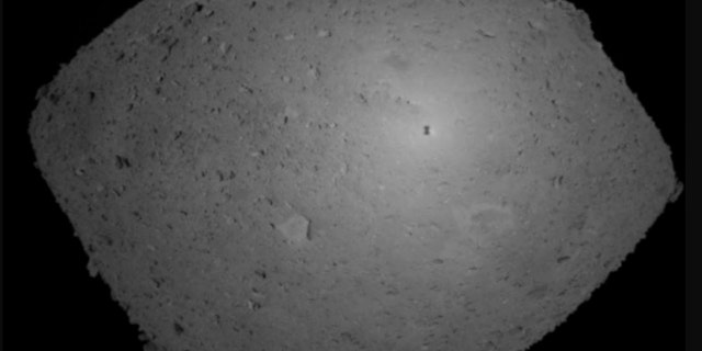 This image of October 25, 2018 provided by the Japan Aerospace Exploration Agency (JAXA) shows the asteroid Ryugu.