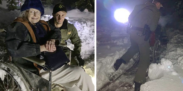 Amador County Sheriff's Deputy Casey Wilson rescued Joan Almstrom from her cold and powerless home on Saturday, officials said.