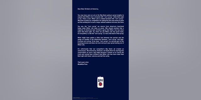 The company ran a full-page ad in the New York Times.