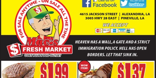 A grocery store chain in the South is facing backlash for printing a political message on its mailers.