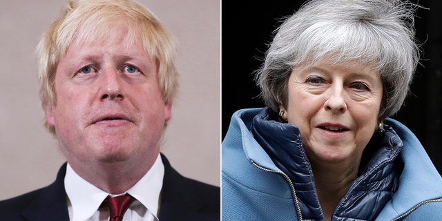 Theresa May (right) is preparing to resign as British Prime Minister as early as this summer, according to The Sun, in an attempt to make sure rival Boris Johnson (left) does not get the job