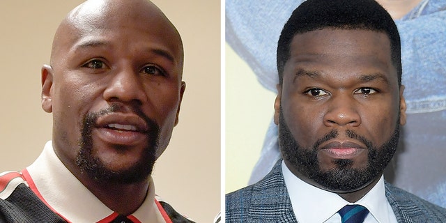 Floyd Mayweather, left, was slammed by 50 Cent on Wednesday over his stance on the Gucci boycott.