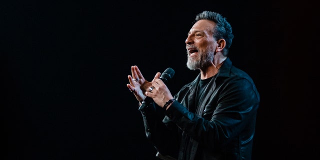 Pastor Erwin McManus preaching at Mosaic church in Hollywood.