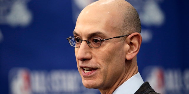 NBA Commissioner Adam Silver speaks during the NBA All-Star festivities, Saturday, Feb. 16, 2019, in Charlotte, N.C. The 68th All-Star game will be played Sunday.