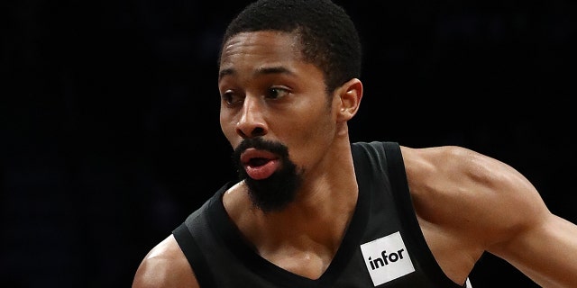 Spencer Dinwiddie #8 of the Brooklyn Nets drives against the Orlando Magic during their game at the Barclays Center on January 23, 2019 in New York City.