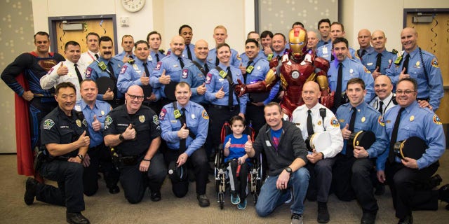 The Austin Fire Department celebrates Owen Coulter, 5, as he makes a recovery back from a deadly scare before Christmas.