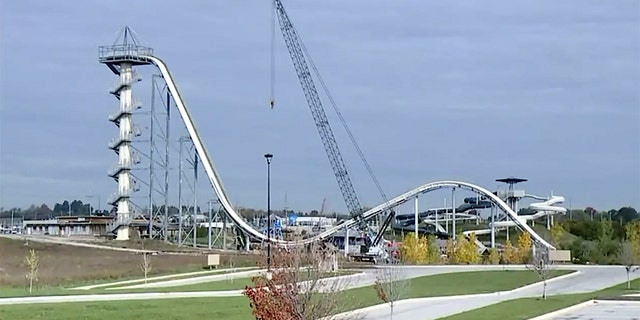 Caleb was beheaded while he was riding Verruckt's 17-story slip (which is the German word for "crazy") which was touted as the world's largest water slide at the time .