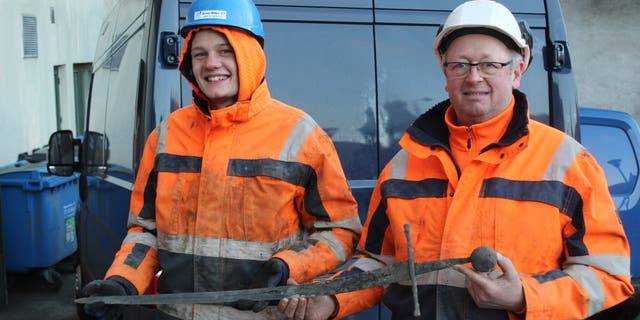 The sword was found by workers excavating a sewer. (Photo: Nordjyllands Historiske Museum)