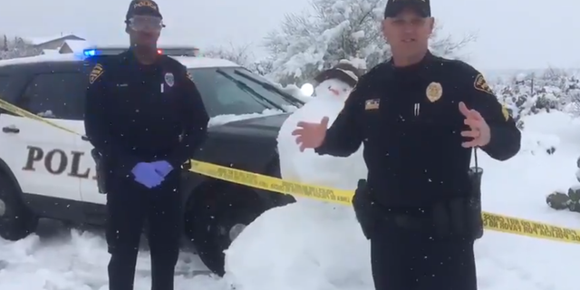 Police officers in Tucson, Arizona, jokingly investigated a "white powdery substance" in their city.