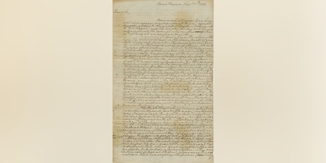 The letter praises God for the ratification of the U.S. Constitution