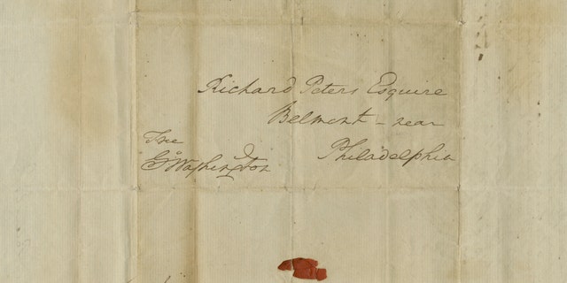 The letter was written to Richard Peters, speaker of the Pennsylvania Constitution. (The Raab Collection)