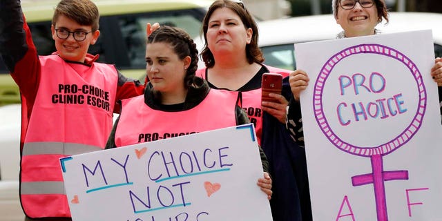 Abortion rights advocates at the Capitol in Jackson, Miss., last month. (AP Photo/Rogelio V. Solis, File)