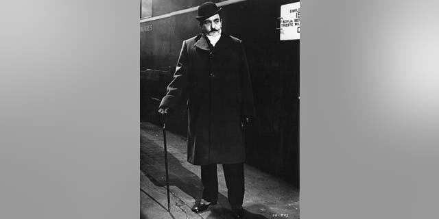 Actor Albert Finney as Hercule Poirot in a scene from Agatha Christie's "Murder On The Orient Express," 1974.