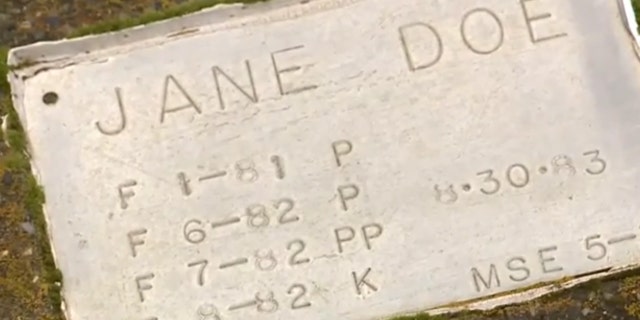 Rebecca Dinkel's skull was buried at a grave marked