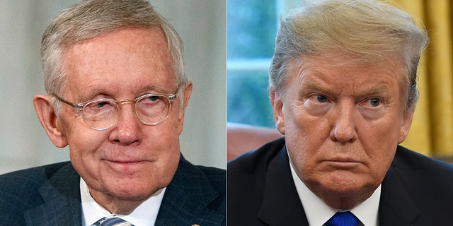 Harry Reid (left) delivered a scathing attack on President Donald Trump in a new interview