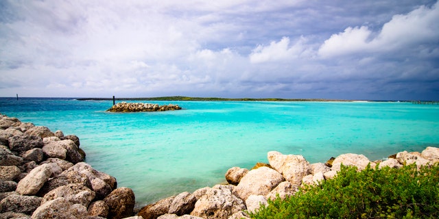 Storm clouds approach Castaway Cay