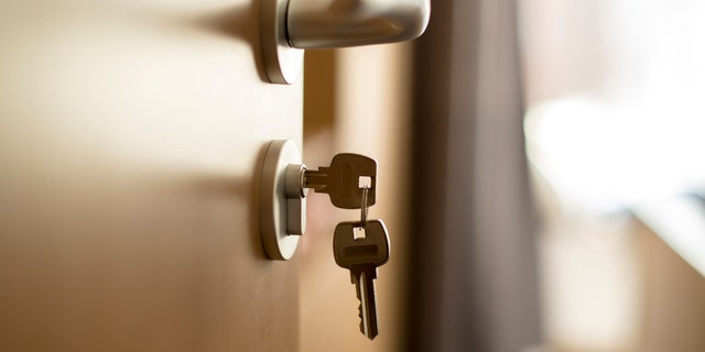 There's just barely enough room to swing open the door.