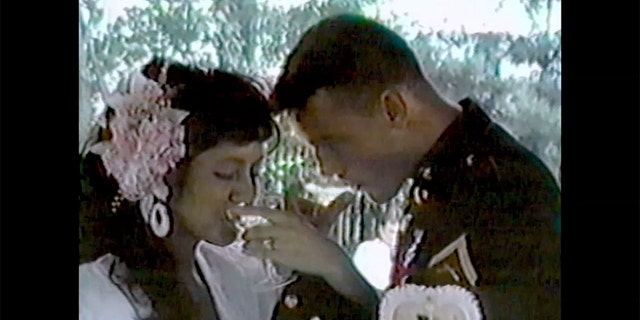 Lorena and John Wayne Bobbitt on their wedding day.