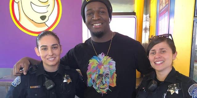 Julian Surall was hailed a hero for stopping an alleged robber outside the sandwich shop where he worked in Modesto, Calif.