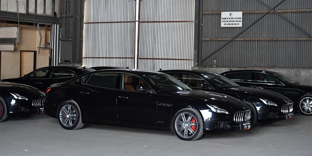 A fleet of Maserati cars are seen during the 2018 Asia-Pacific Economic Cooperation (APEC) forum in Port Moresby, Papua New Guinea, November 17, 2018.