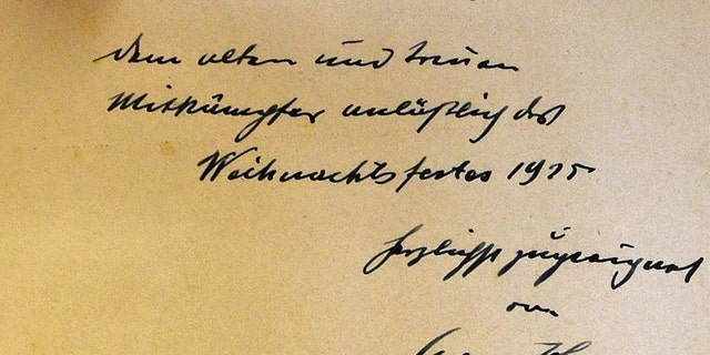Autograph Of Evil Hitler Signed Copy Of Mein Kampf Surfaces Fox News