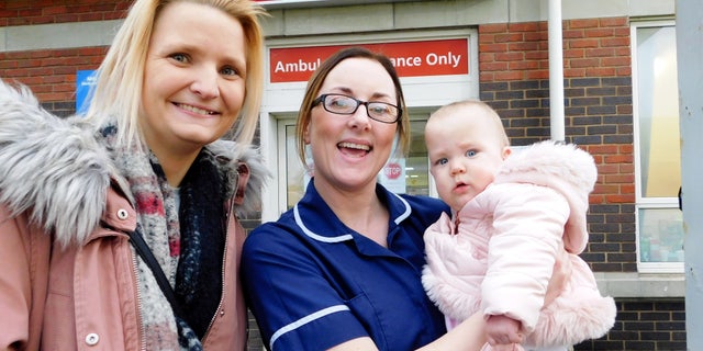 Lisa Davey named her daughter Danielle Alice Davey after their nurse, Danielle McLardie, who helped care for them while she recovered from a rare infection.