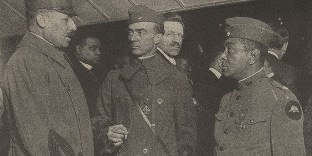 Lieut. Col. Otis Duncan, right, of the 370th Infantry Regiment, 93rd Division, was the highest ranking African American in the American Expeditionary Forces during World War I.