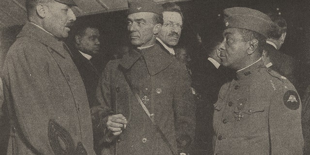 Lieut. Col. Otis Duncan, right, of the 370th Infantry Regiment, 93rd Division, was the highest ranking African American in the American Expeditionary Forces during World War I.