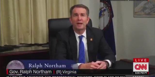 CNN labeled embattled Virginia Democrat Gov. Ralph Northam as a Republican in a chyron during a segment about his apology after his 1984 medical school yearbook page that showed him dressed either in blackface or in a KKK robe.