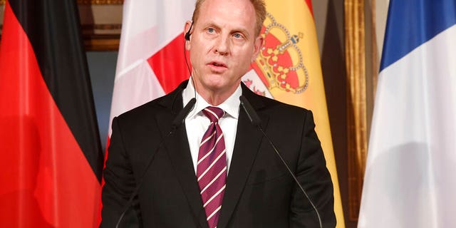 United States Secretary of Defense Patrick Shanahan in Germany on Friday. (Tobias Hase/dpa via AP)
