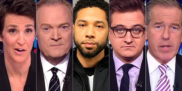 MSNBC-hosts Rachel Maddow, Lawrence O'Donnell, Chris Hayes en Brian Williams negeerden het Jussie Smollett-schandaal. 